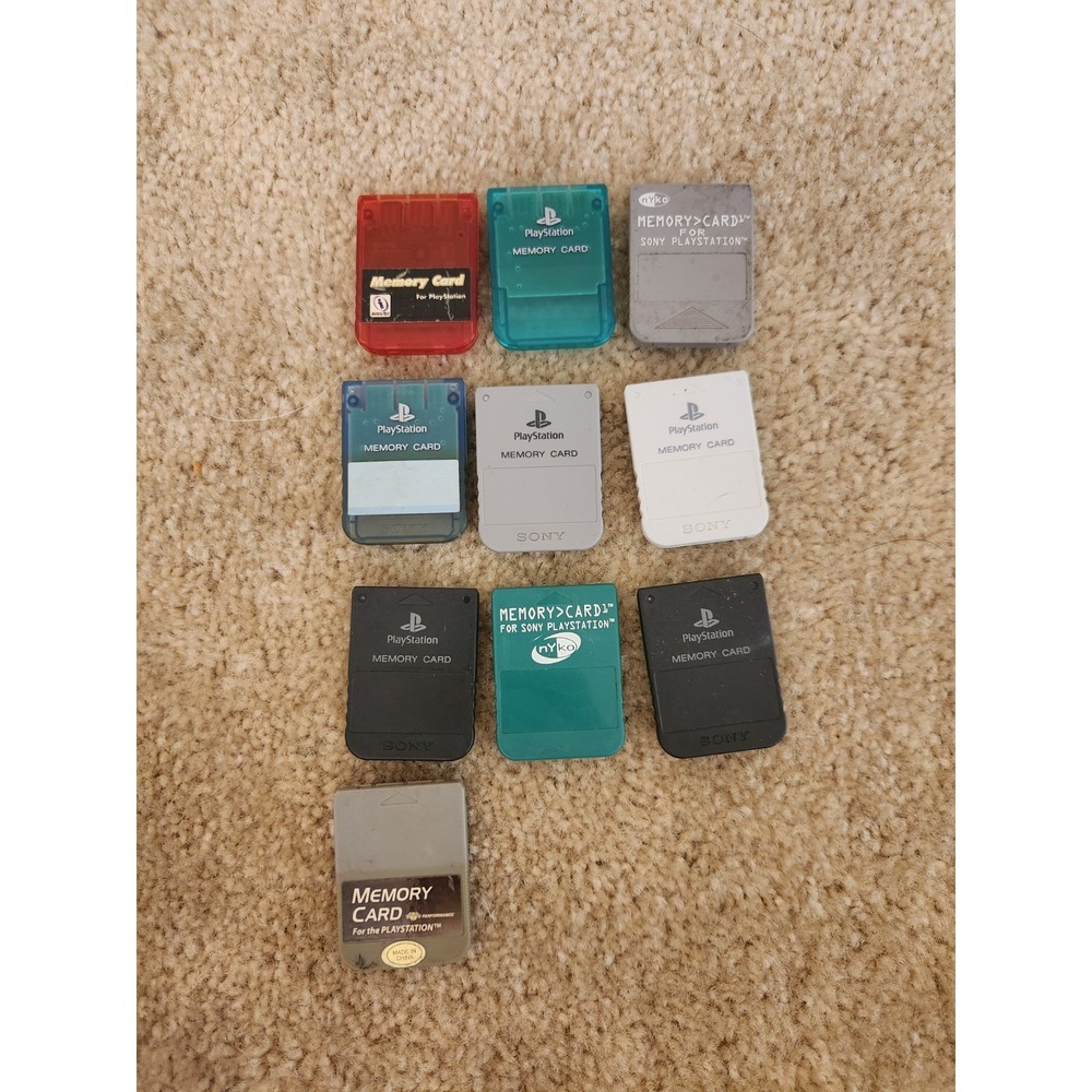 Sony PlayStation (PS1) 15-block memory cards Lot Of 10